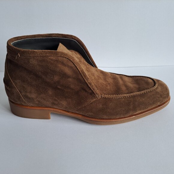 NEW Di Bianco Fidenza Men's Brown Suede Slip On Ankle Boots Shoes - Picture 5 of 16